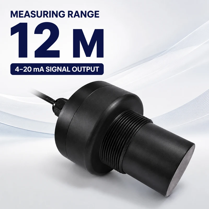 IP68 40 kHz RS485 ultrasonic water level sensor with built-in Bluetooth, measuring range of 12m, for natural river water level