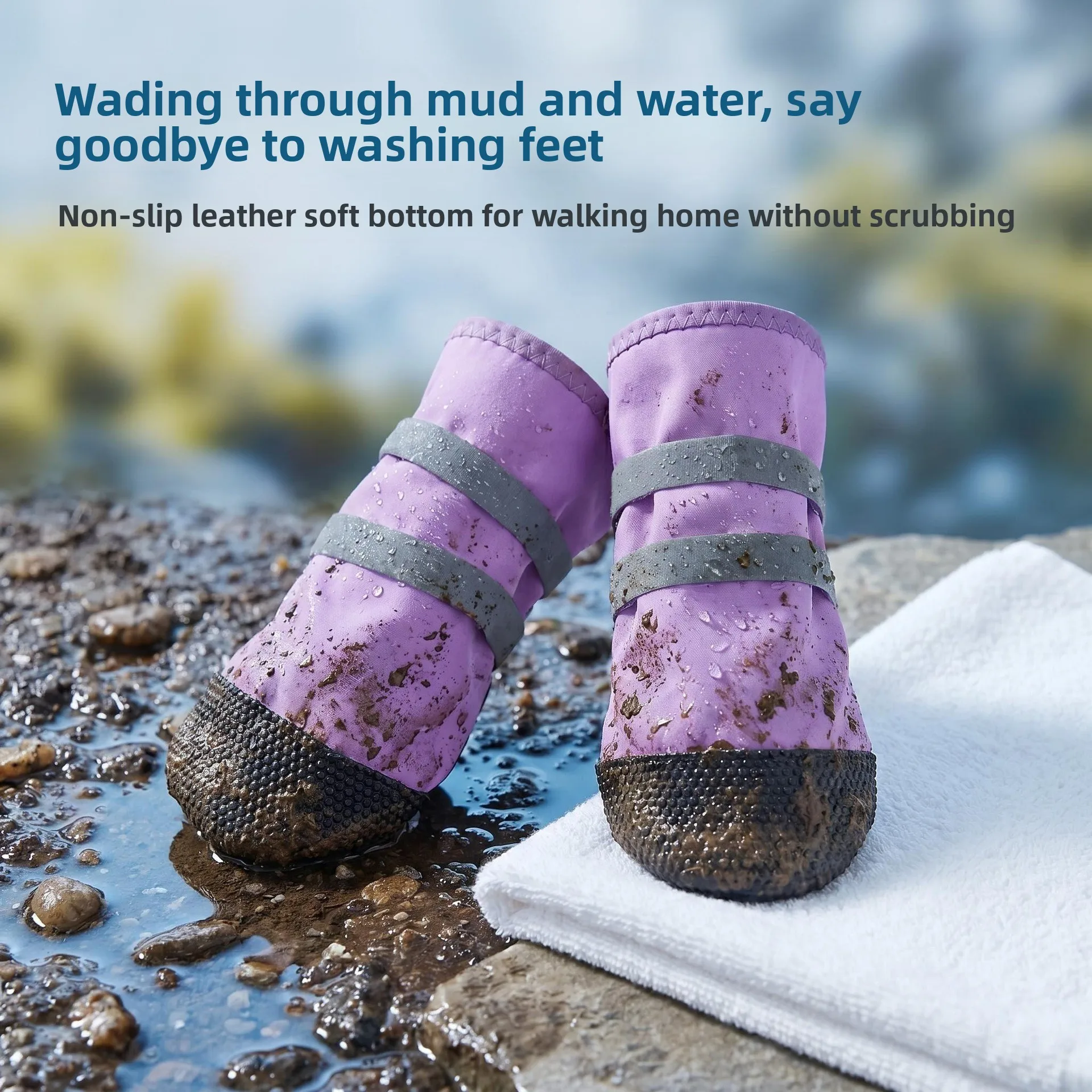 Big dog shoes Large dog special foot cover Soft sole can't be thrown off Anti-dirty, non-slip and waterproof four-season