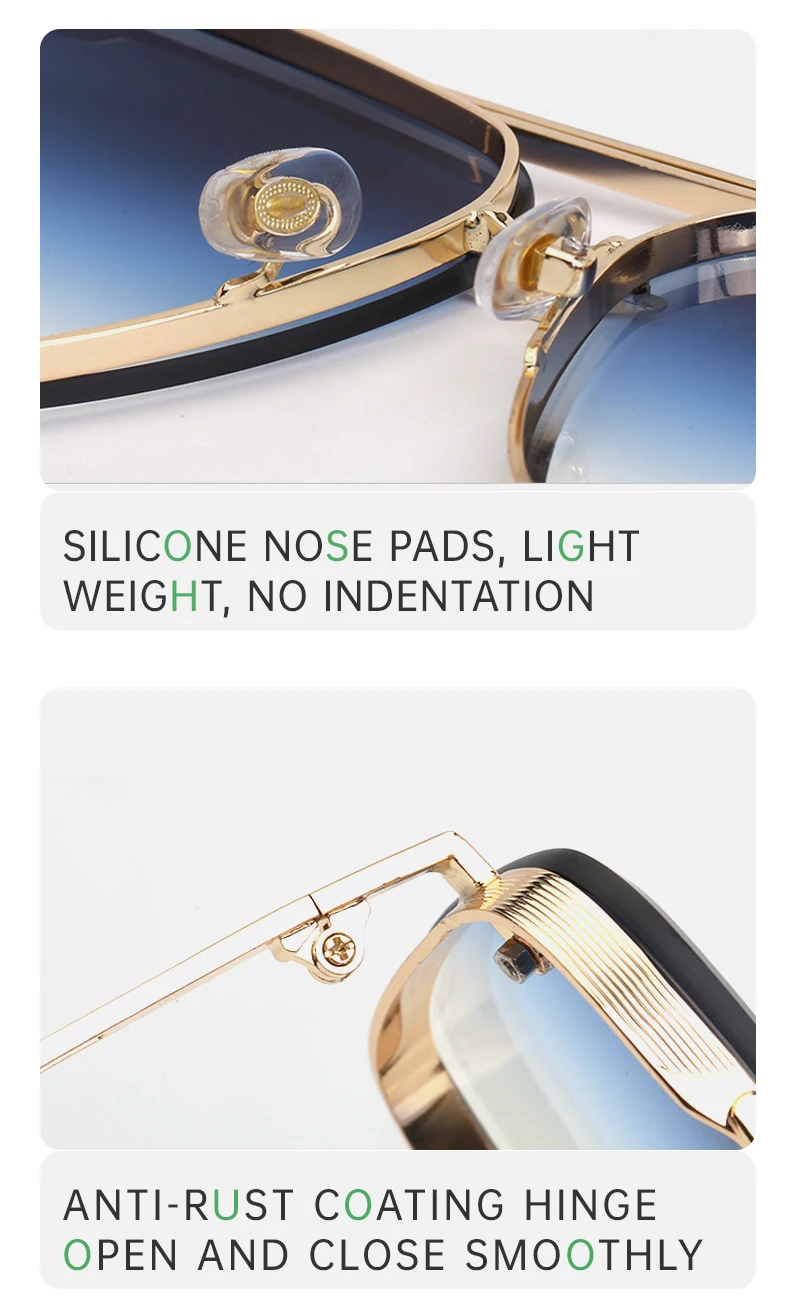 Übergroße Quadratische Randlose Sonnenbrille für Herren 2026 Luxusmarken-Designer Vintage Rahmenlose Sonnenbrillen für Männer Retro Eyewear Shades – Detail 8