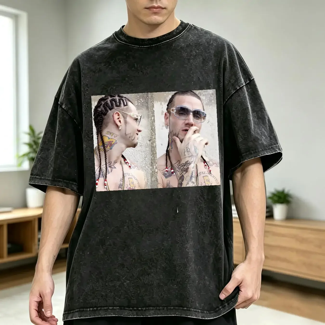 washed T Shirt RIFF RAFF photo poster tee jody highroller SMALL MEDIUM LARGE XL long or short sleeves vintage Washed Casual