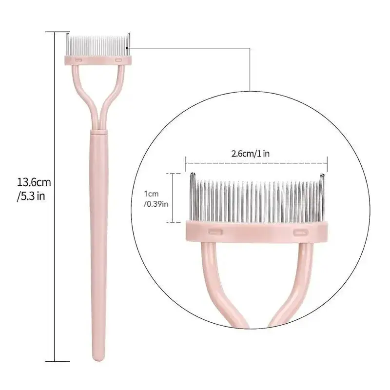 3PCS Eyelash Separator Metal Teeth Straight Eyelash Curler Beauty Makeup Stainless Eyelash Brush Comb Mascara Curl Makeup Tool
