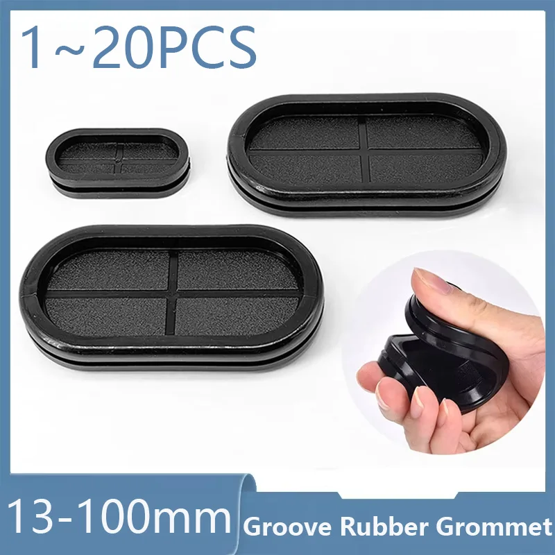 Oval Rubber Blanking Grommets Double Side Closed Blind Plug Bungs Cable Wiring Protect Bushes 13 20 23 24 25 26 30 to 100mm