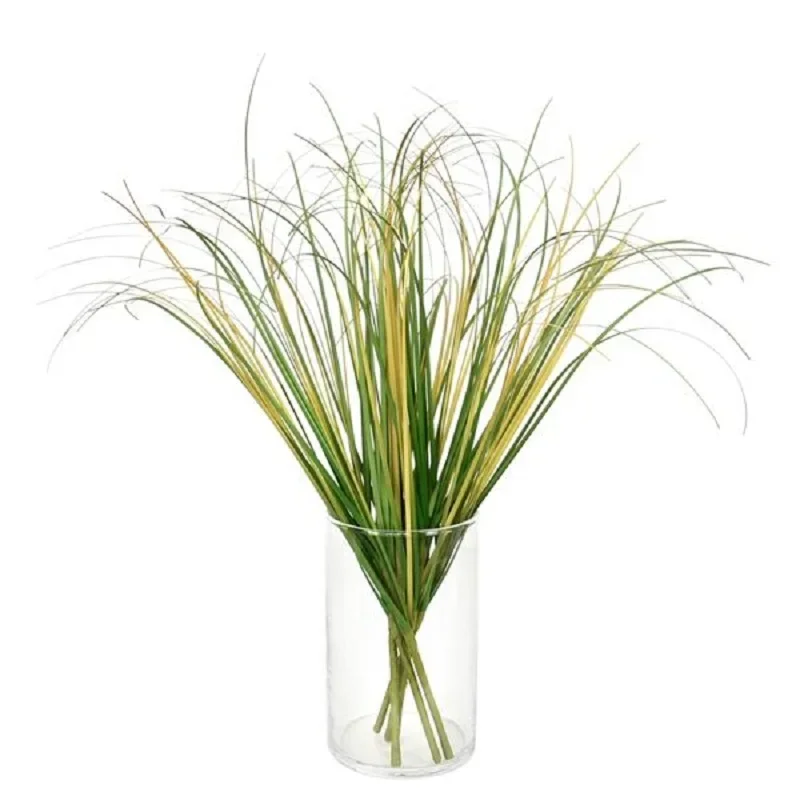 10pcs/lot Artificial Small Bend Reed Grasses Green Plant Floral Shopping Mall Decoration Plastic Onion Grass Simulation Plants