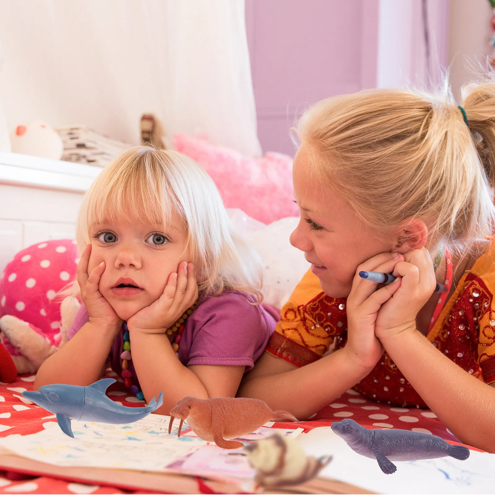 

12Pcs Premium Plastic Ocean Animals Models Lightweight Real Touch Sea Creatures for Photo Shoots Home Decoration Teaching Aids