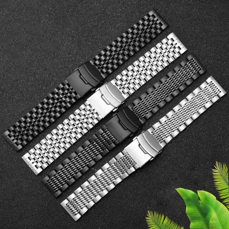 For SEIKO Seiko No.5 SRPD69K1 Omega Breitling Cool Shark Mesh Strap Stainless Steel Band Milan Watch Band Chain 20mm 22mm 24mm