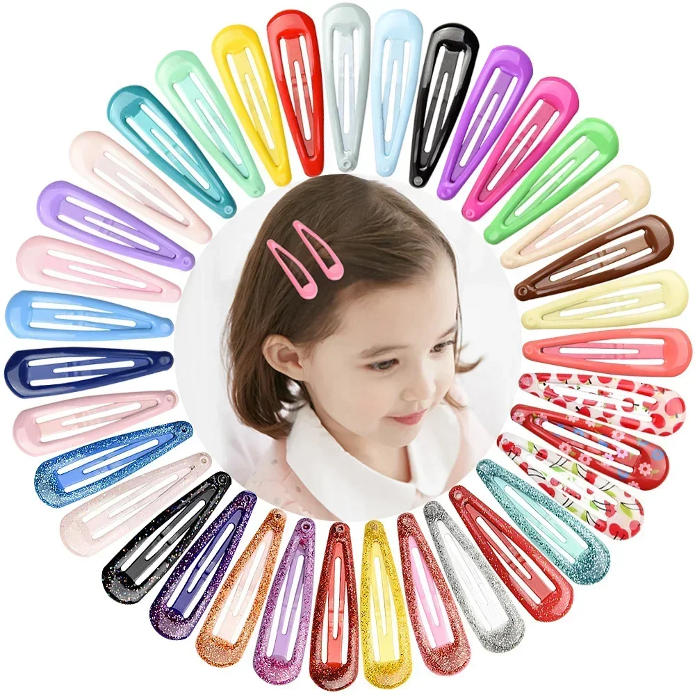 5cm Snap Hair Clips for Hair Clip Pins BB Hairpins Color Metal Barrettes for Baby Children Women Girls Styling Accessories