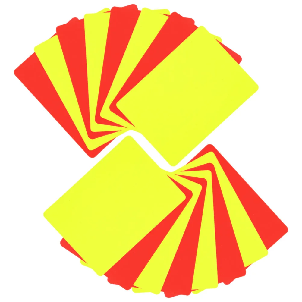 

22pcs Red Yellow Lightweight Waterproof Pvc Stadium Referee Soccer Yellow Red Cards High Visibility Official Match Cards