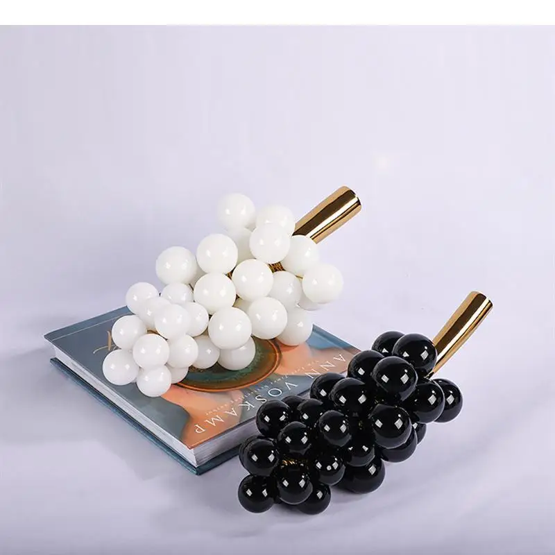 

Natural Marble Grapes Ornaments Simulation Fruit Statue Living Room Decoration Statuette Crafts Figurines Home Decor Modern