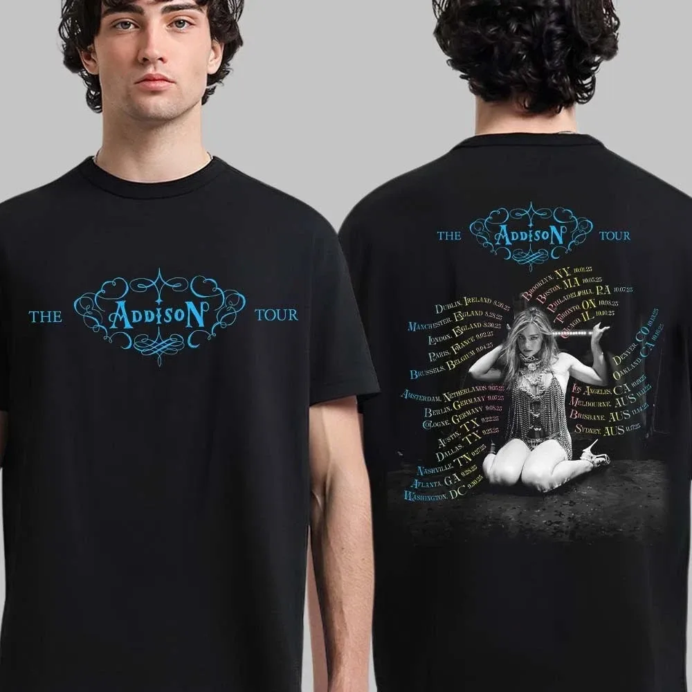 

Addison Rae The Addison Tour 2025 Schedule Tour Dates Two Sided 100% Cotton T-Shirt