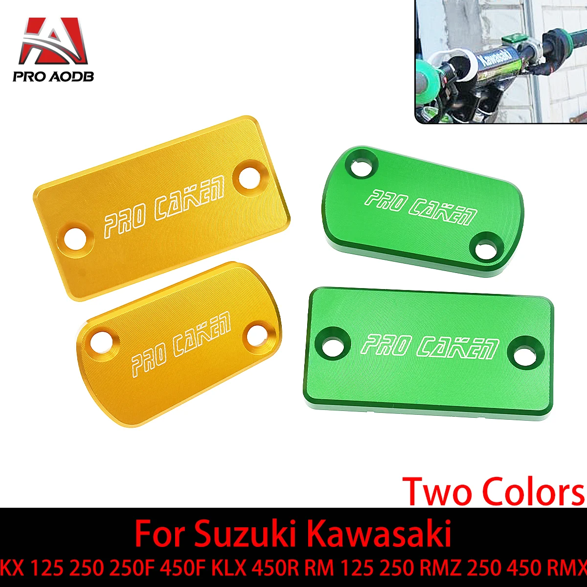 Motocross Accessories CNC Front Rear Brake Fluid Reservoir Cover For Suzuki Kawasaki KX125 250 250F 450F KLX 450R RM 125 250 Etc