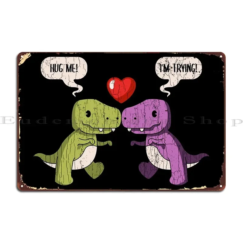 

Забавная милая металлическая табличка с дизайном динозавра, декор для бара, кухни, вечеринки, жестяной плакат