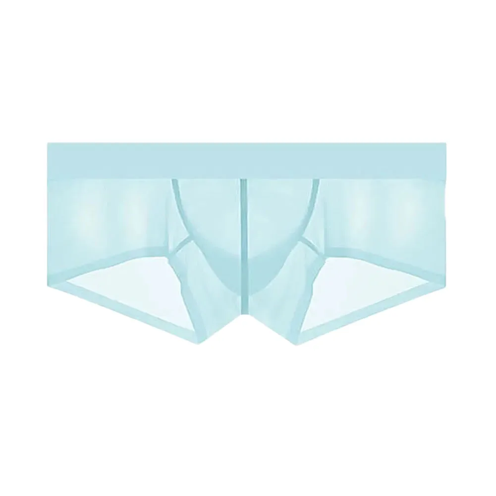 

Low Waist Men's Elastic Trunk Underwear with Mesh Sheer Mini Boxers and Bulge Pouch for Supportive and Lightweight Feel