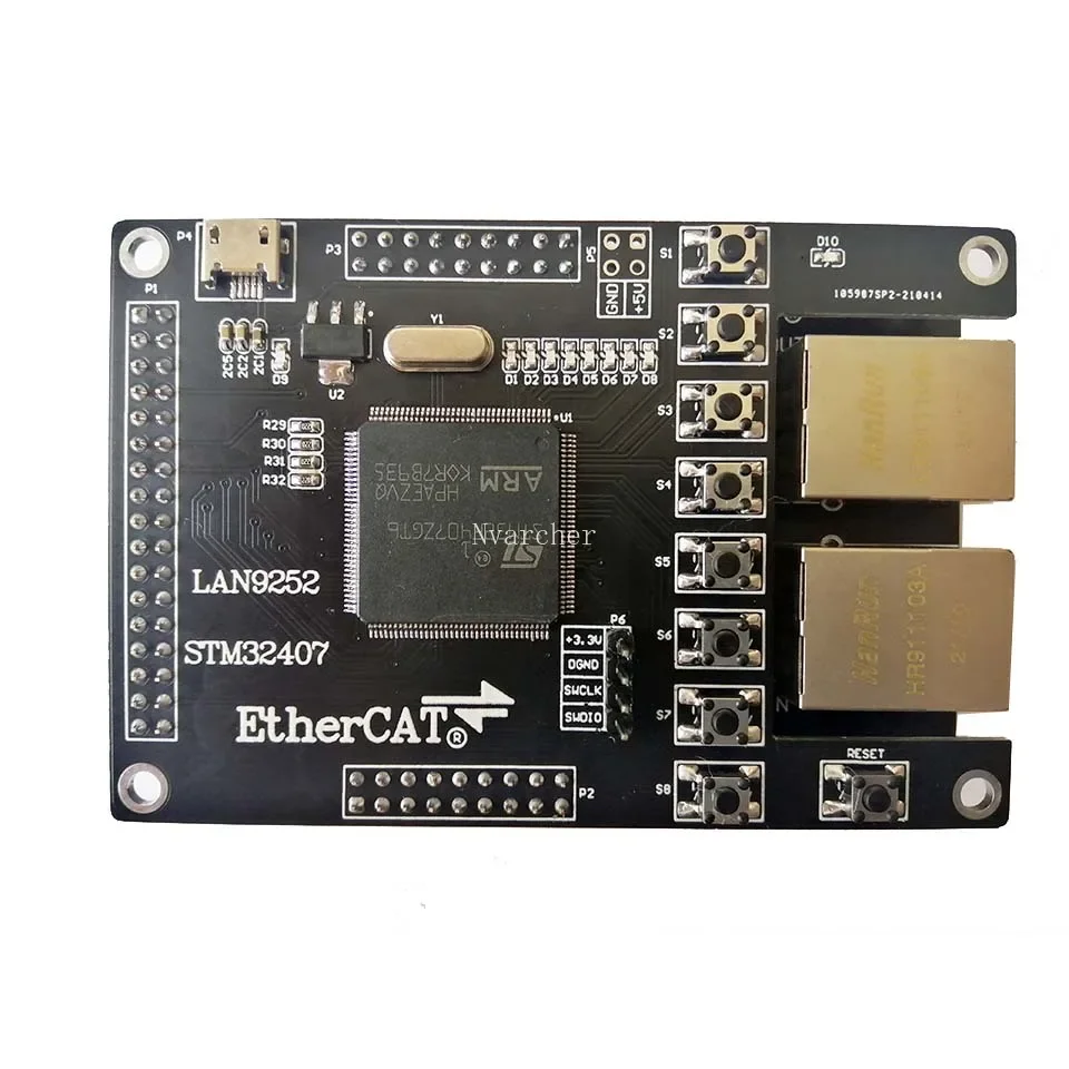 Nvarcher lAN9252 Slave LAN9252 Placa de desarrollo EtherCAT 16IO CIA402