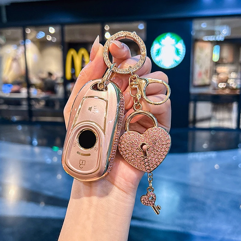 

Keycase for Buick Regal Lacrosse GL8 Verano Envision GL6 Encore GX Enclave keycover keyshell Pink Keychain Gift