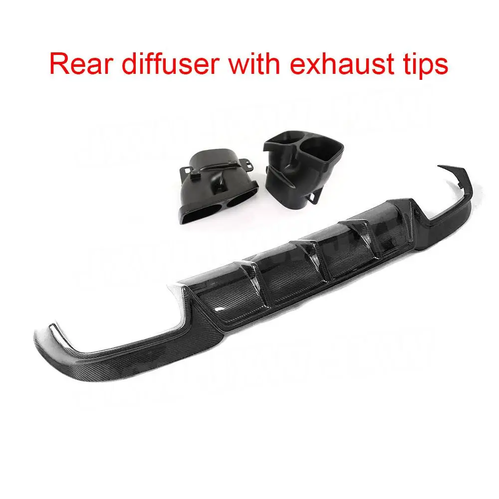 أطراف عادم الناشر الخلفي للسيارة من ألياف الكربون JXWANCF لسيارة Benz E Class W212 E63 AMG 2014 -2016 غير قياسية #2