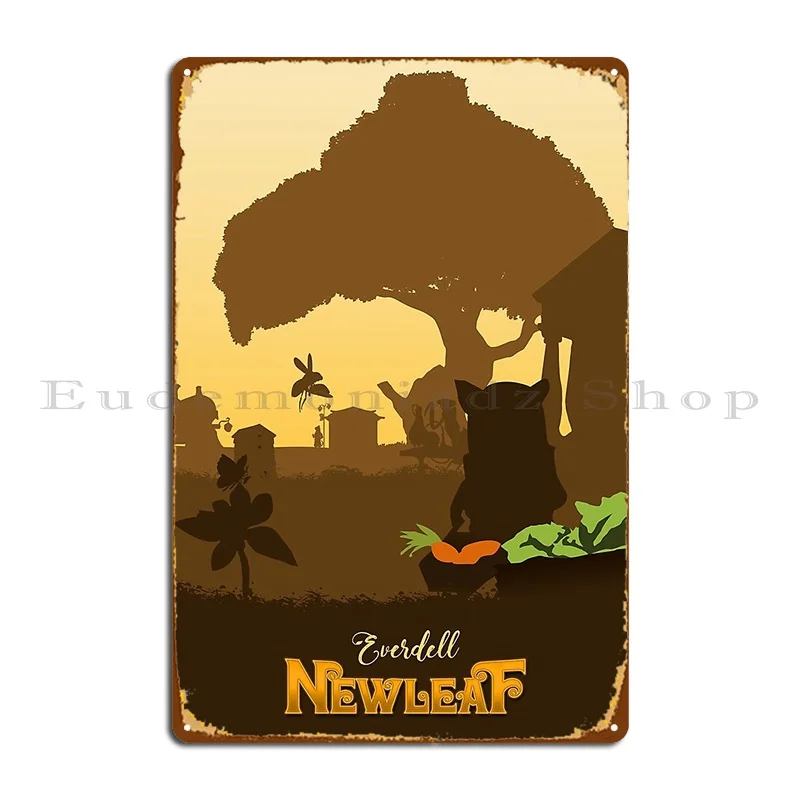 Everdell Newleaf Board Games Minimalist Travel Metal Sign Printing Bar Club Bar Funny Character Tin Sign Poster