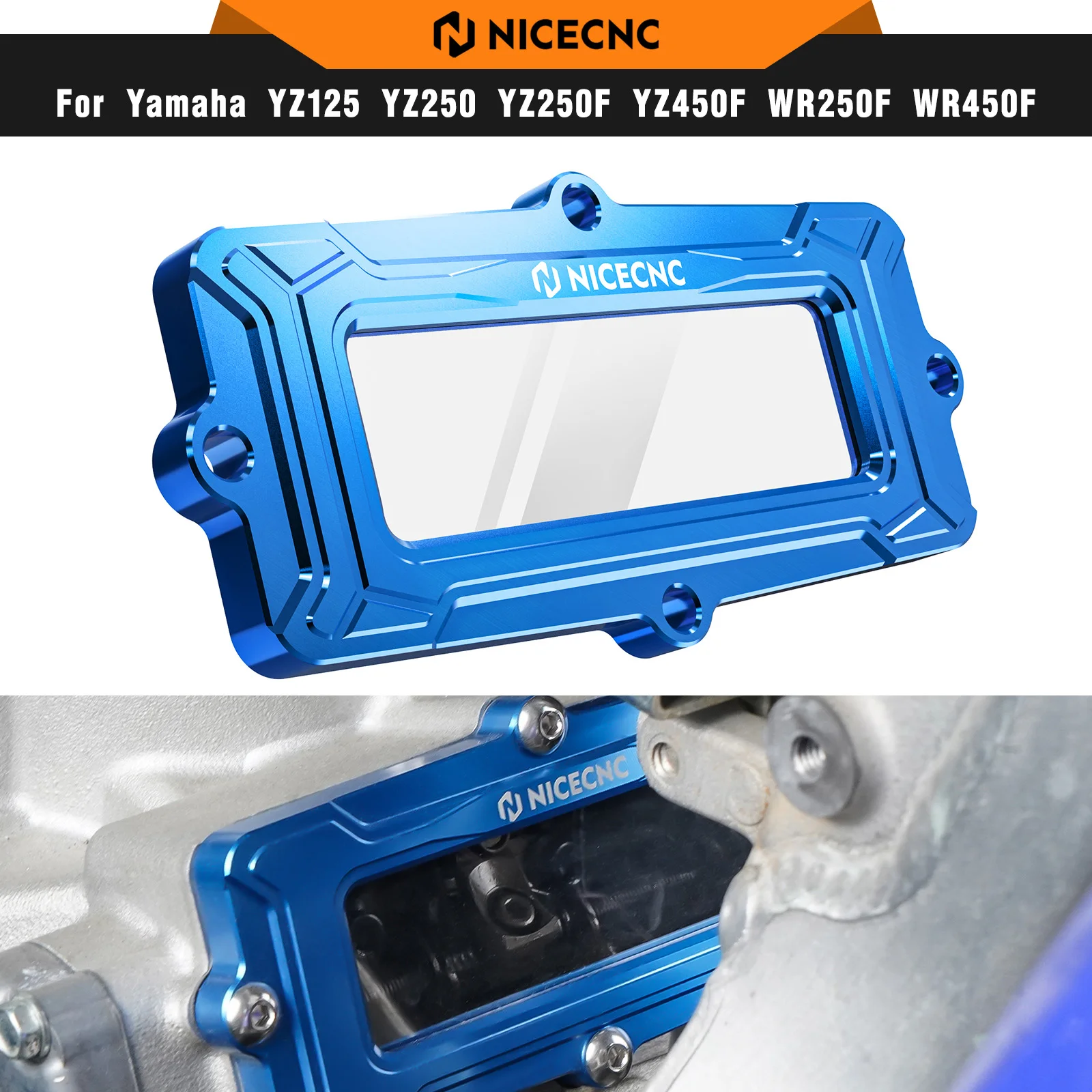 

NICECNC для Yamaha YZ250 YZ 250 1999-2024 прозрачная крышка выпускного клапана цилиндра для Yamaha YZ250X YZ 250X 2016-2023