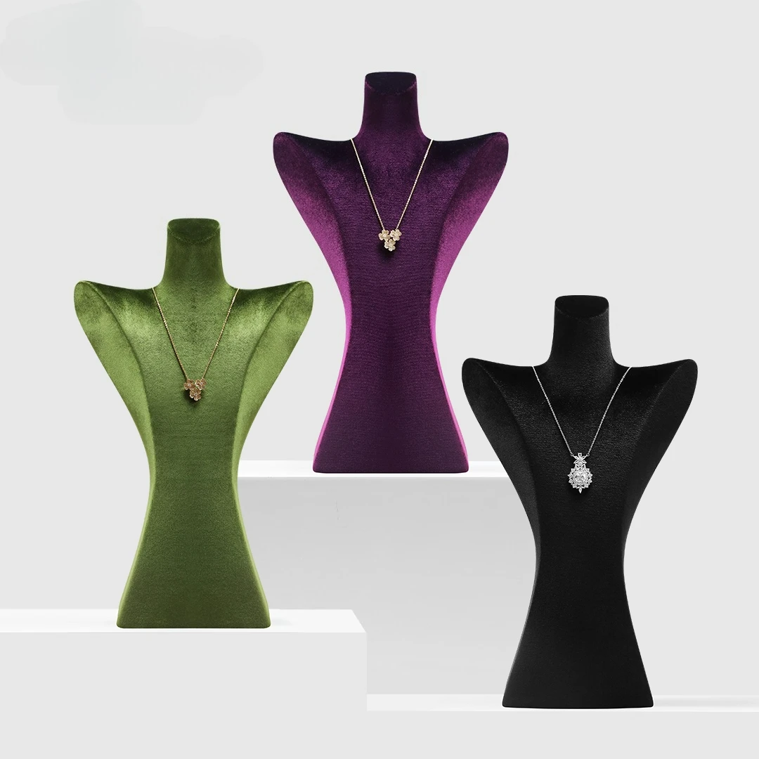 

Бархатная подставка для ювелирных изделий премиум-класса, витрина ювелирного магазина, ожерелья, реквизит для демонстрации ювелирных изделий