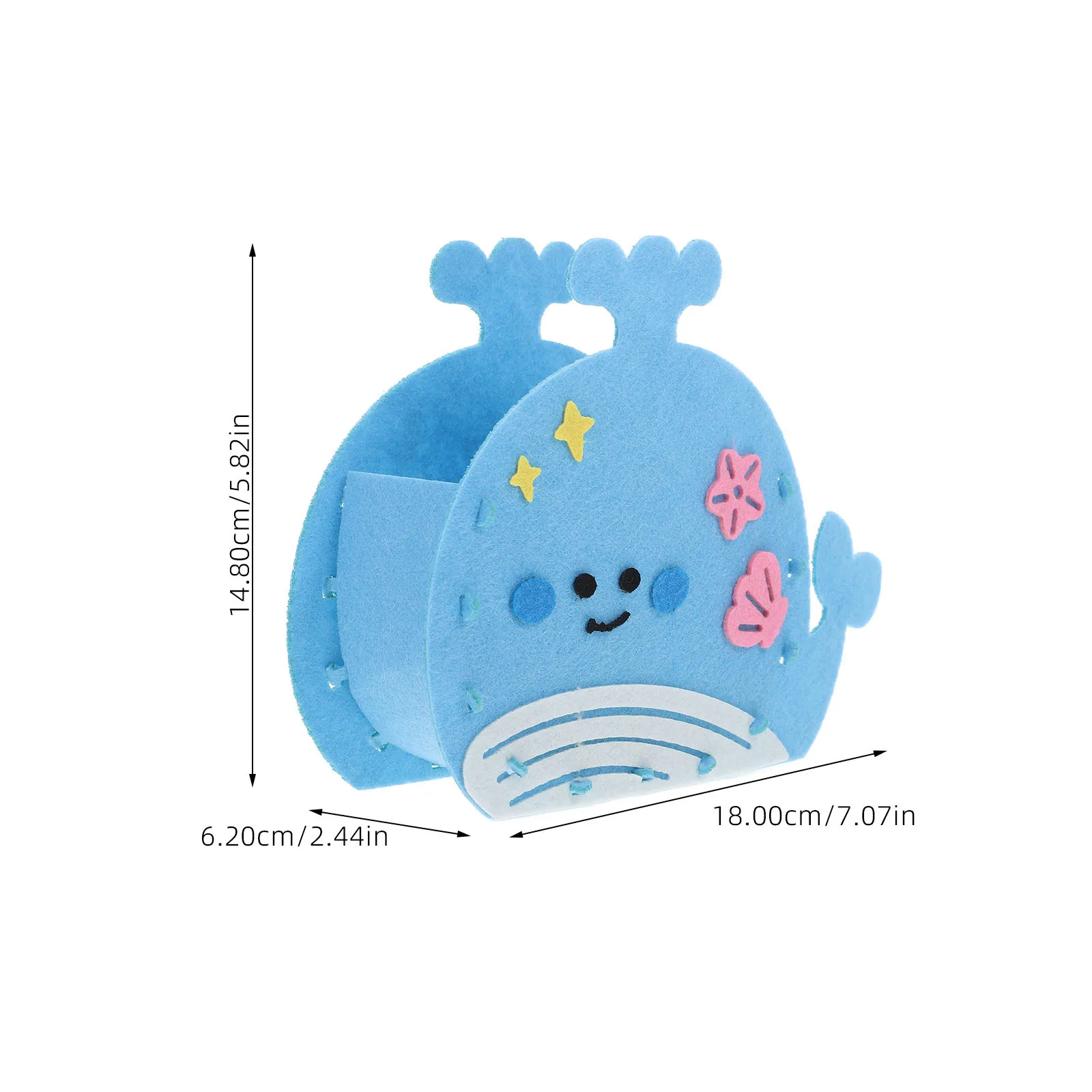 Porte-crayons baleine en feutre mignon, Kit artisanal pour enfants, organisateur de bureau pour stylos, règles, pinceaux de maquillage, rangement de papeterie