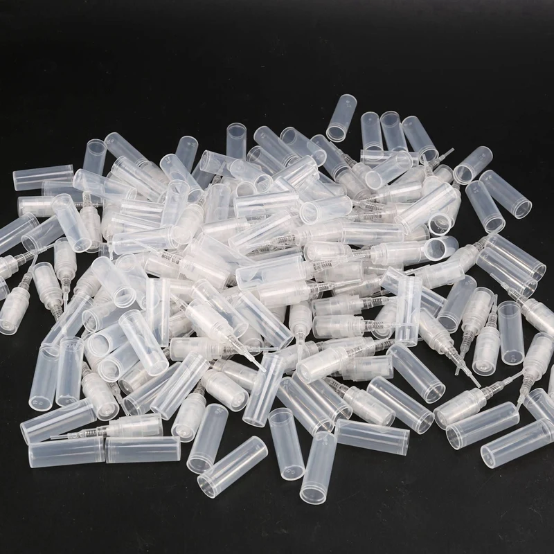 زجاجة رذاذ بلاستيكية صغيرة شفافة 2 مل، زجاجة عطر فارغة مناسبة لحفلات السفر 360 قطعة