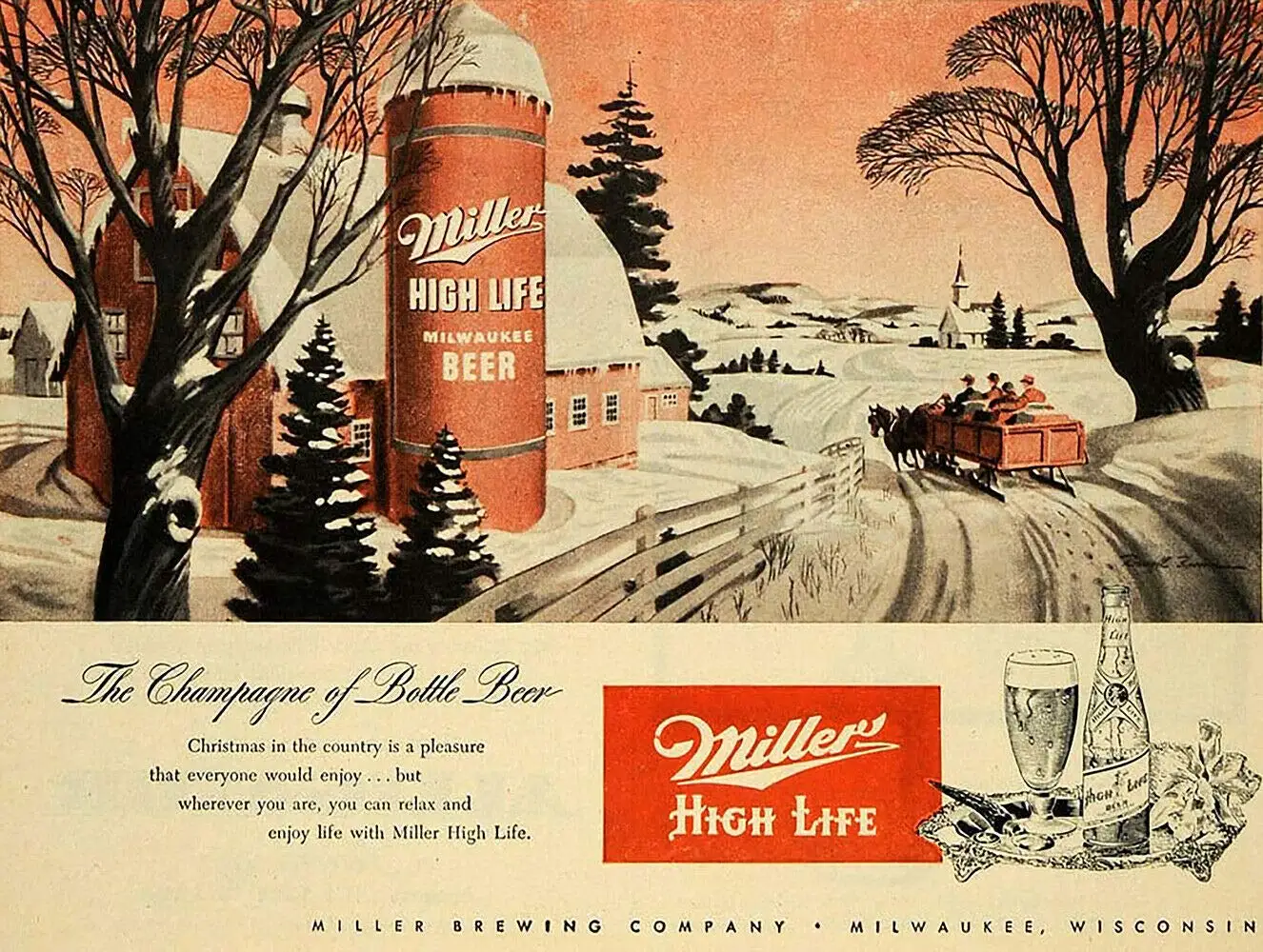 Miller High Life Beer Metal Sign 8x12 Inch Wall Decor Retro Tin Sign