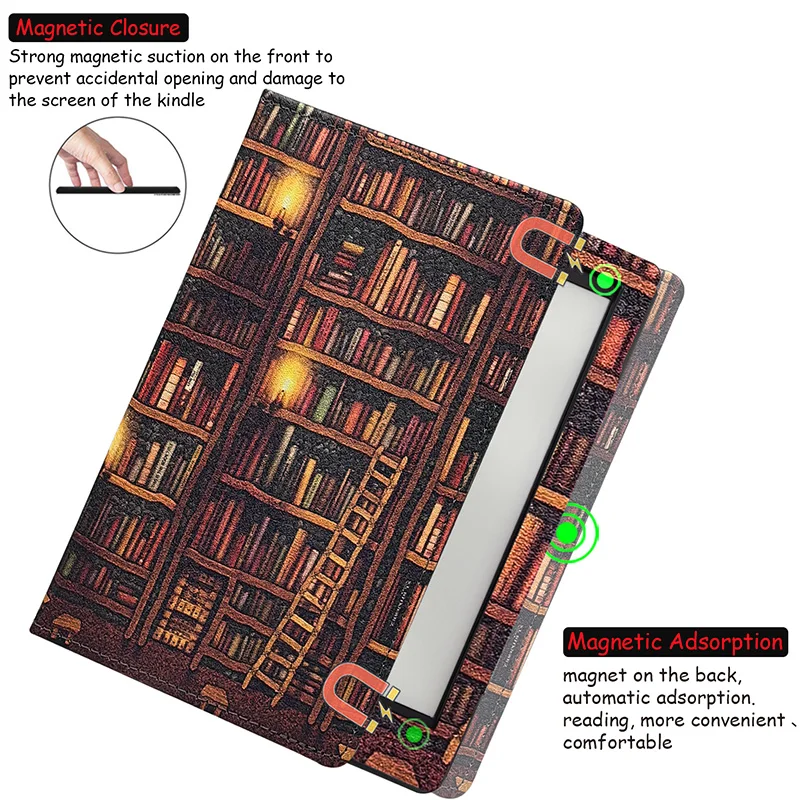 GAUGGER Case for 6 inch Onyx BOOX Go 6 (2024 Released) Cover with Auto Sleep/Wake Double Hand Strap / Stand / Magnetic Close