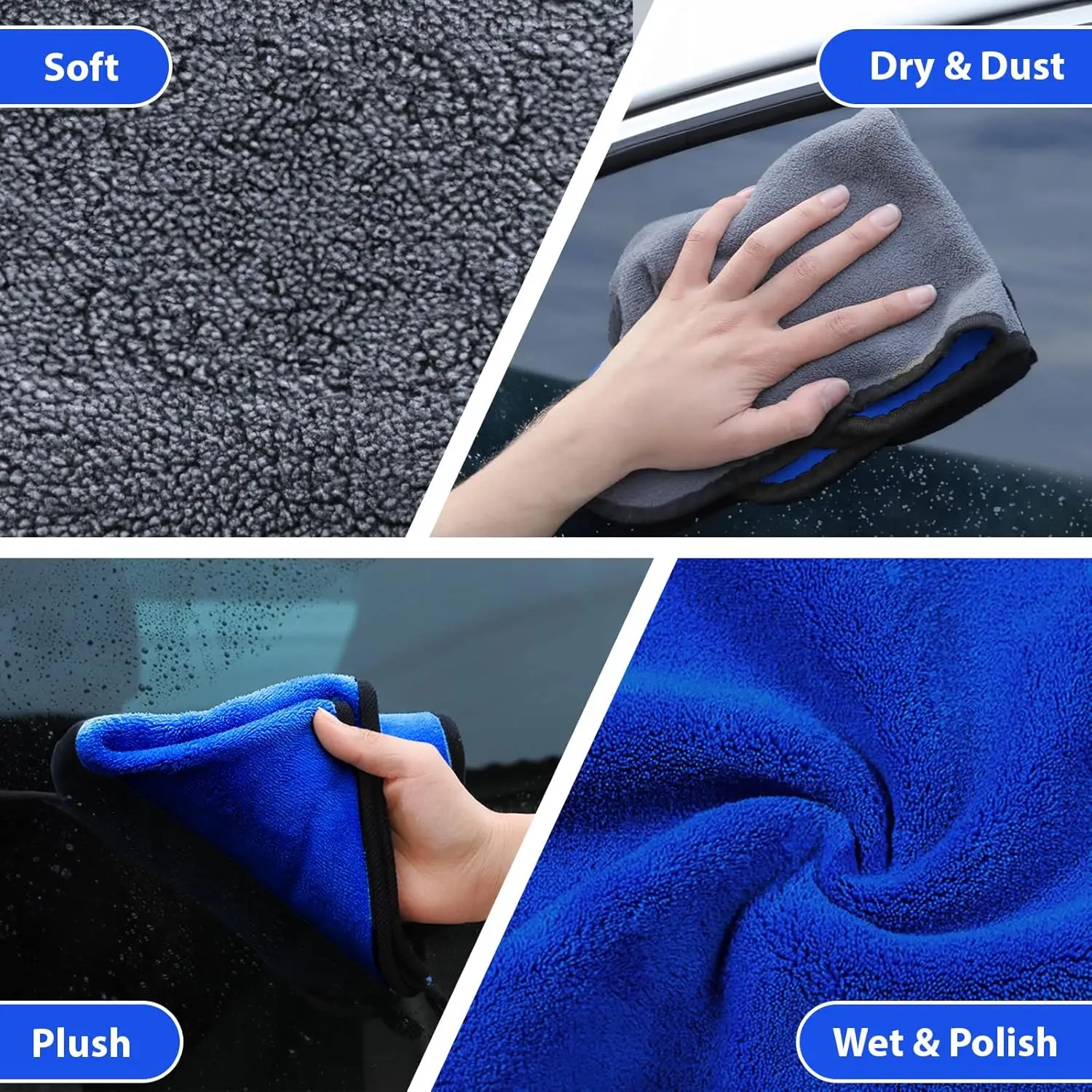 Microfiber Cars Wash Towels Extra Soft Cleaning Rag For Car Washing Tools Auto Detailing Absorbent Wash Duster Towel