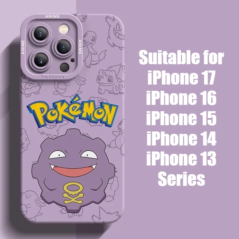 Funda de teléfono Pokemon Mew Ditto Koffing Anime para Apple iPhone 16 15 14 13 12 Pro Promax Max, funda protectora suave, accesorios de regalo