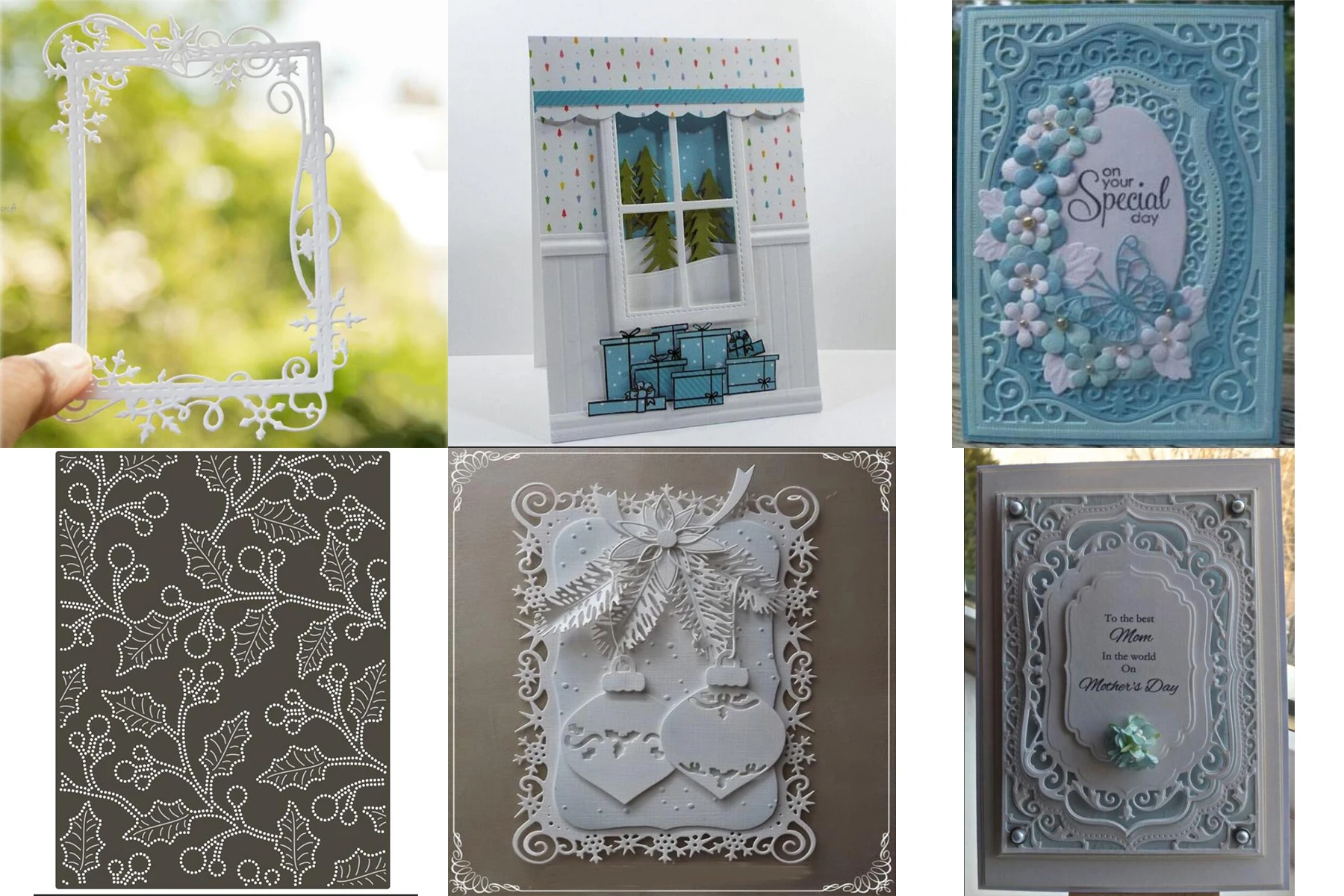 Metall-Stanzformen, rechteckiger Rahmen, Hintergrund, Scrapbooking, Weihnachten, dekoratives Papier, Karte, Basteln, Vorlage, Prägeschablone