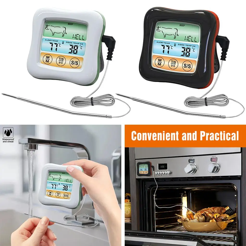 

Мясо для приготовления пищи, кухонные водонепроницаемые часы, зонд из нержавеющей стали для барбекю