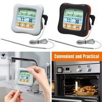 Meat for Cooking Kitchen Waterproof Clock Function Stainless Steel Probe BBQ