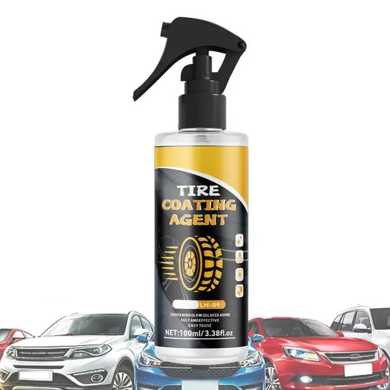 Shine Tyre Coating Spray Efficient Tire Coating & Dressing 100ml Tire Dressing Spray Tire & Wheel Cleaner Long Lasting Cleaner