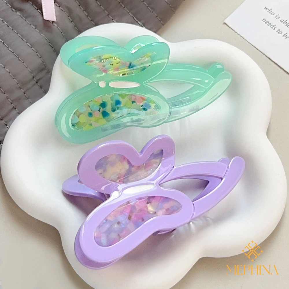 

MEPHINA Butterfly Hair Claw Clips Spring Hair Claws Romantic Hair Clips Sweet Hair Claw Elegant Hair Claws Accessories for Women