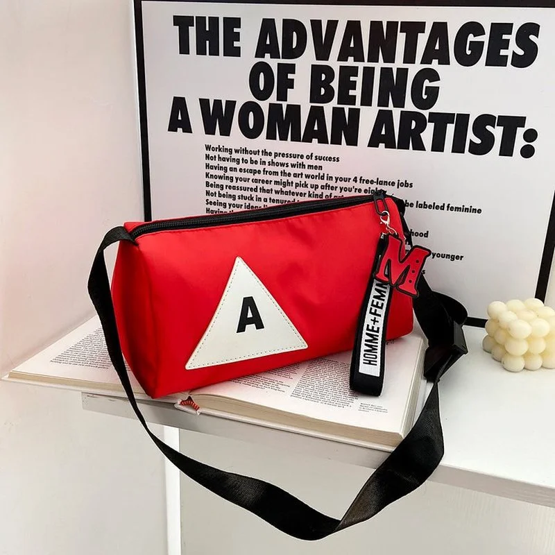 Trendy Letter Printed Contrast Color Crossbody Bags For Women Portable Nylon Sport Bags Female Stylish Travel Tote 2022 Trend