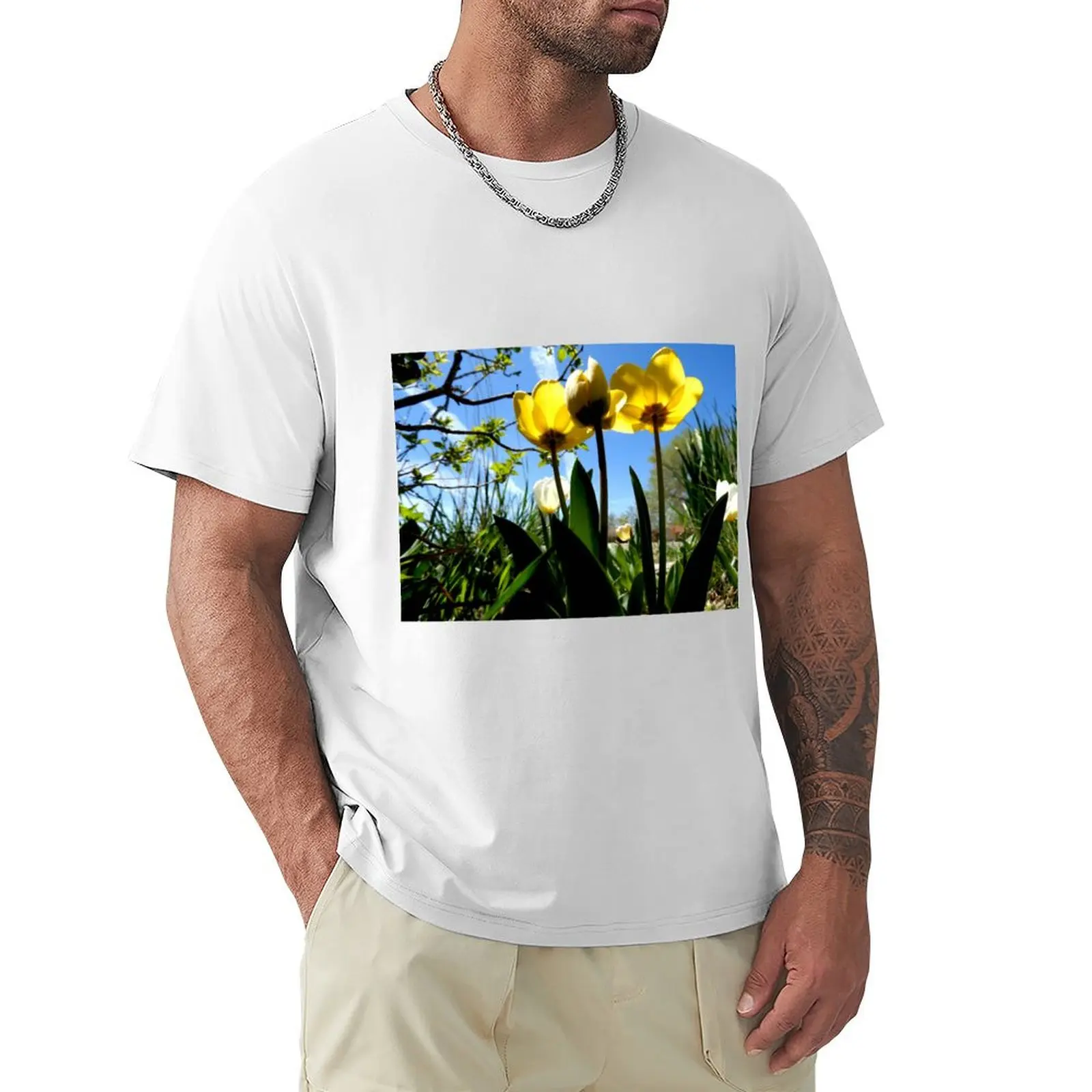 

three yellow tulips T-shirt sublime sports fans mens graphic t-shirts funny