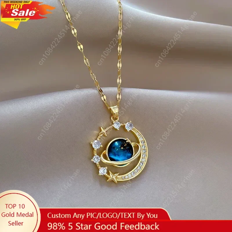 

Collares Para Mujer Delicate and Beautiful Starry Pendant Necklace With Micro-Inlaid Zirconium Luxury Pendants Кулон