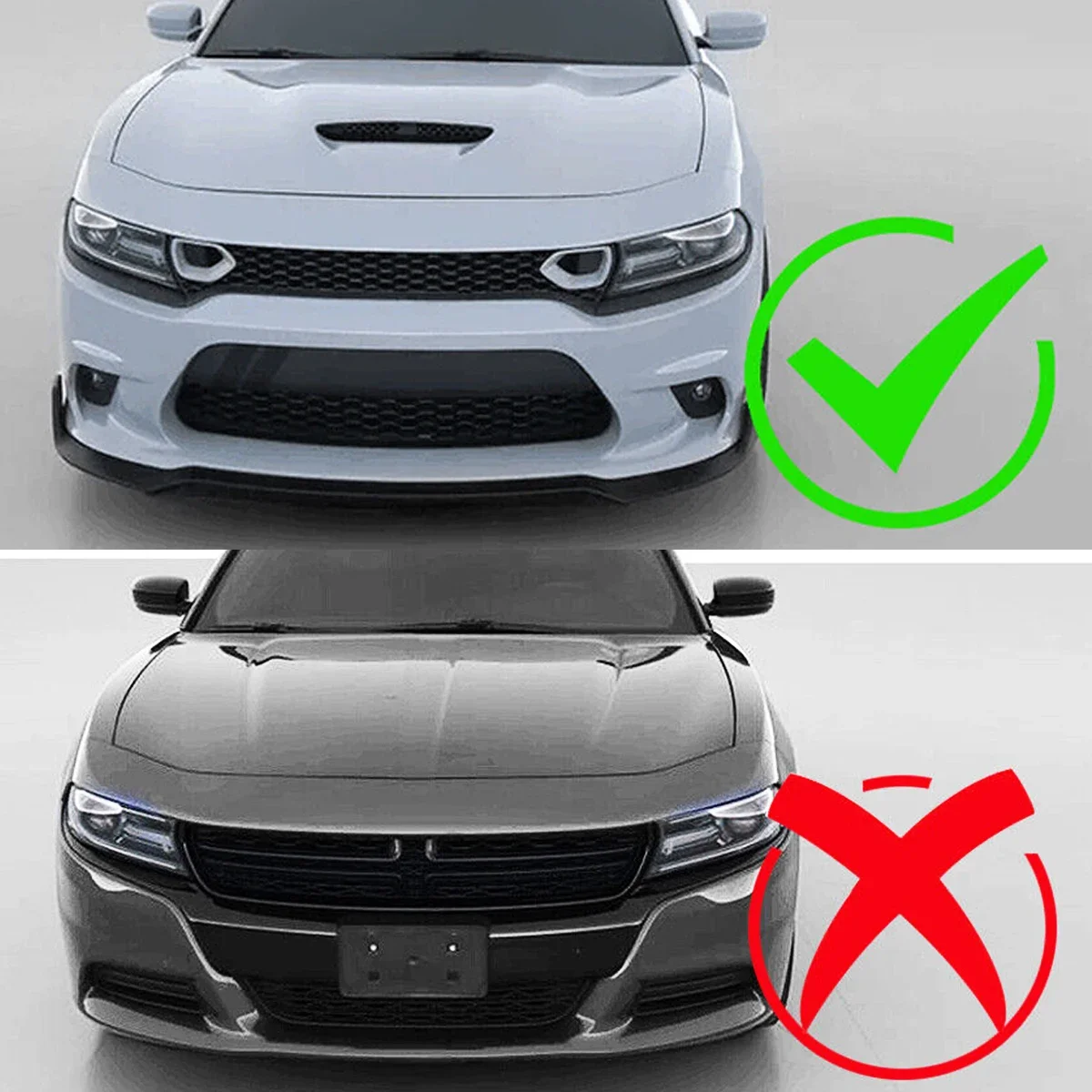 Front Spoiler Lip Splitter For 20+ Dodge Charger SRT Hellcat Widebody Unpainted