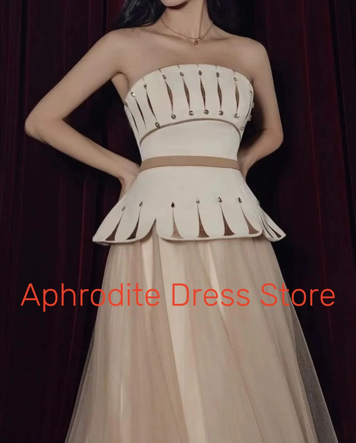 Customized Exquisite Chiffon Sequined Evening Dresses Delicate Sleeveless Strapless Celebrity Gowns Custom Size Prom Dress