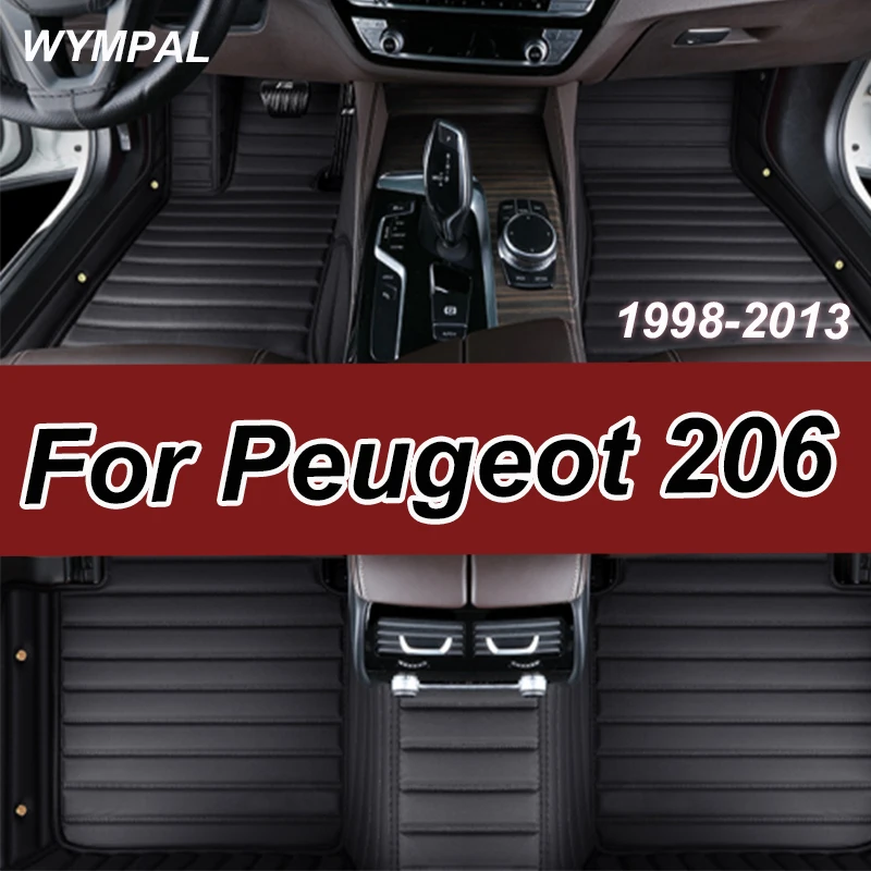 

Luxury Car Floor Mats For Peugeot 206 206+ 1998~2013 Carpets Rugs Luxury Leather Mat Interior Parts Car Accessories 1999 2000