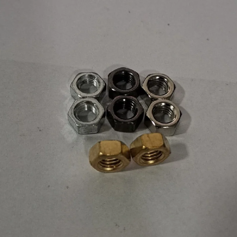 M7 Hex Hexagon Nuts Stainless Steel,Brass,Silvery Nickel Plated,Black Nickel Plated,Zinc Plated