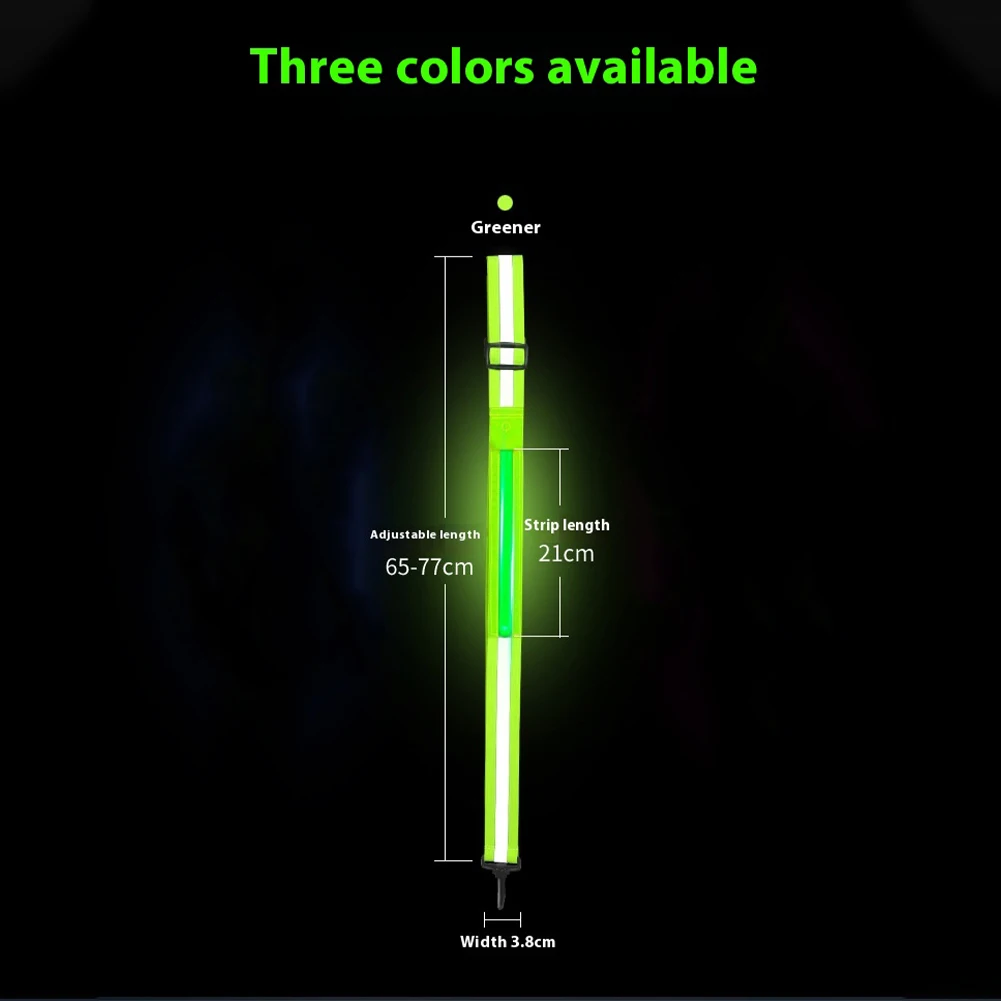 Reflective Sash Cycling Reflective Strap Adjustable Reflective Running Gear 5 Light Colors 3 Modes for Night Running Walking
