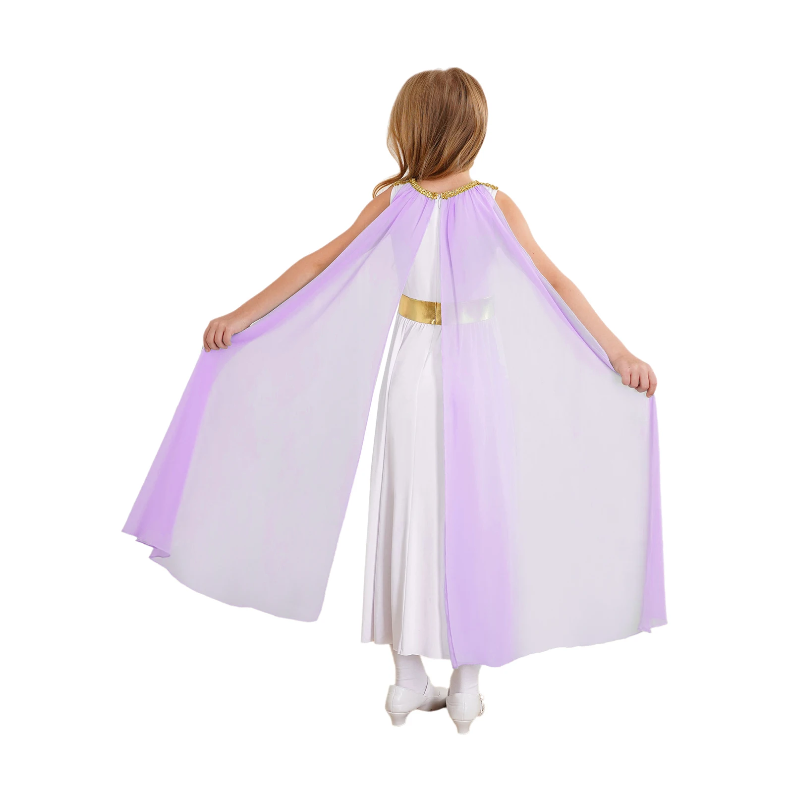 Kids Girls Church Choir Worship Dance Dress Halloween Ancient Greek Athena Goddness Queen Princess Cosplay Costume Roman Toga