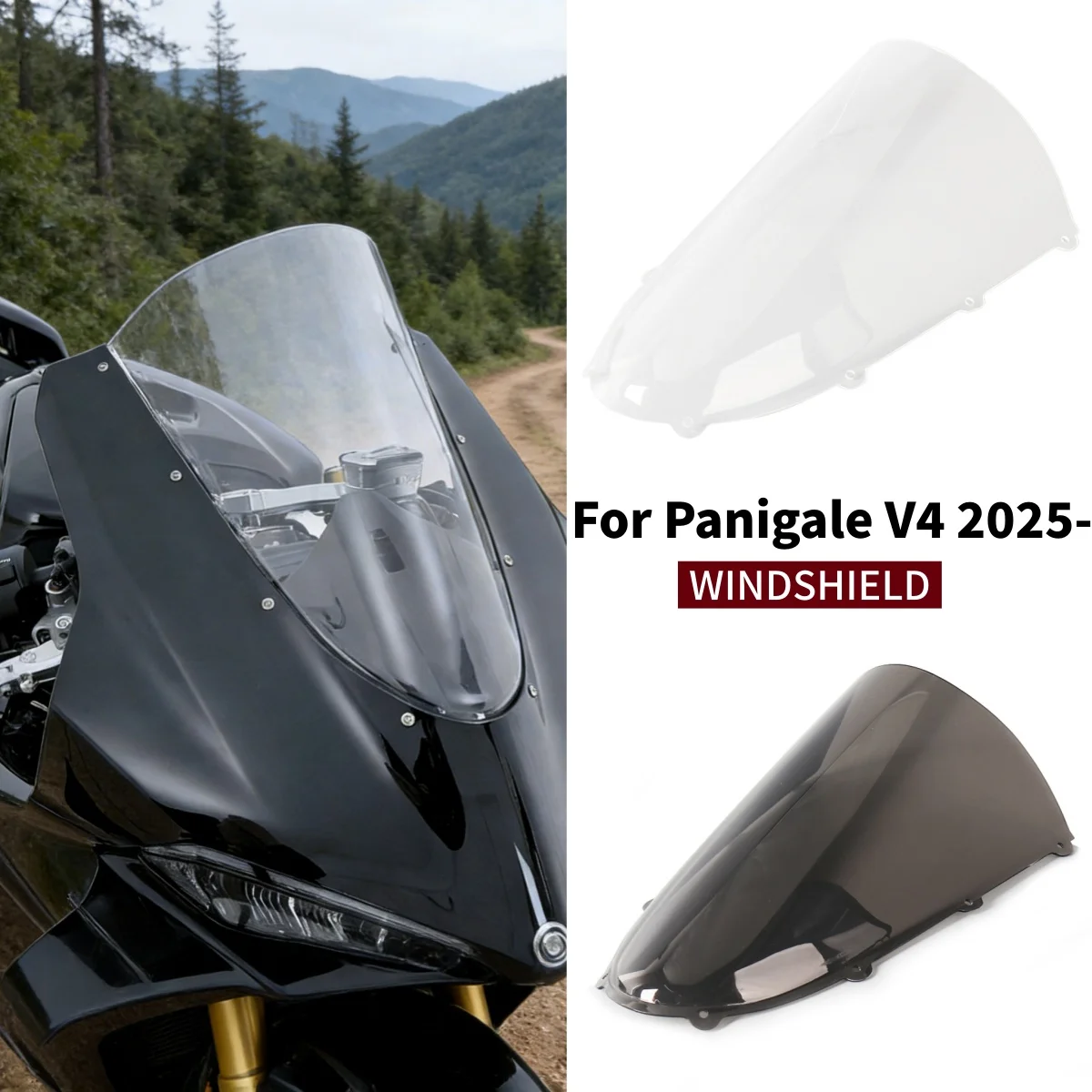 

2025 2026 For Ducati Panigale V4 V4S V4R Motorcycle Windshield Heighten Windscreen Wind Deflectors Protector Kit Fairing Cover