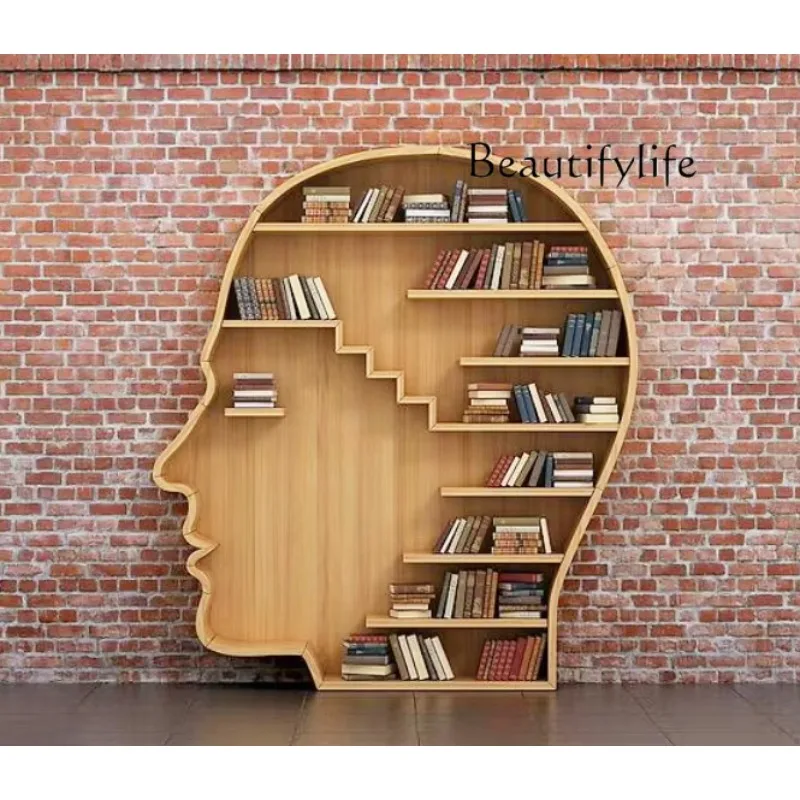 

c Creative bookshelf face modeling shelf soft decoration library wall decoration window display rack props