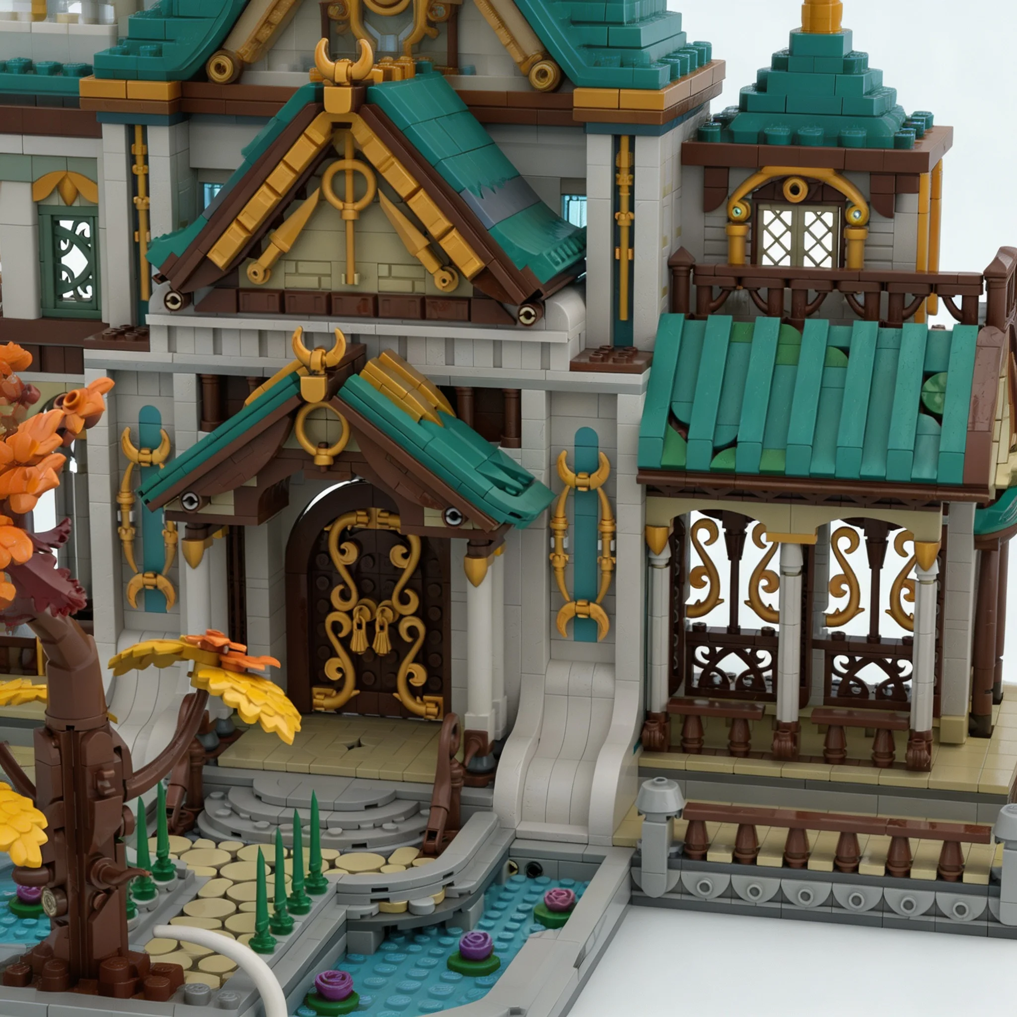 4444pcs MOC Elven Sanctuary Model Building Blocks Architecture Christmas Gift Toy Display Education Art Assemble Birthday Craft