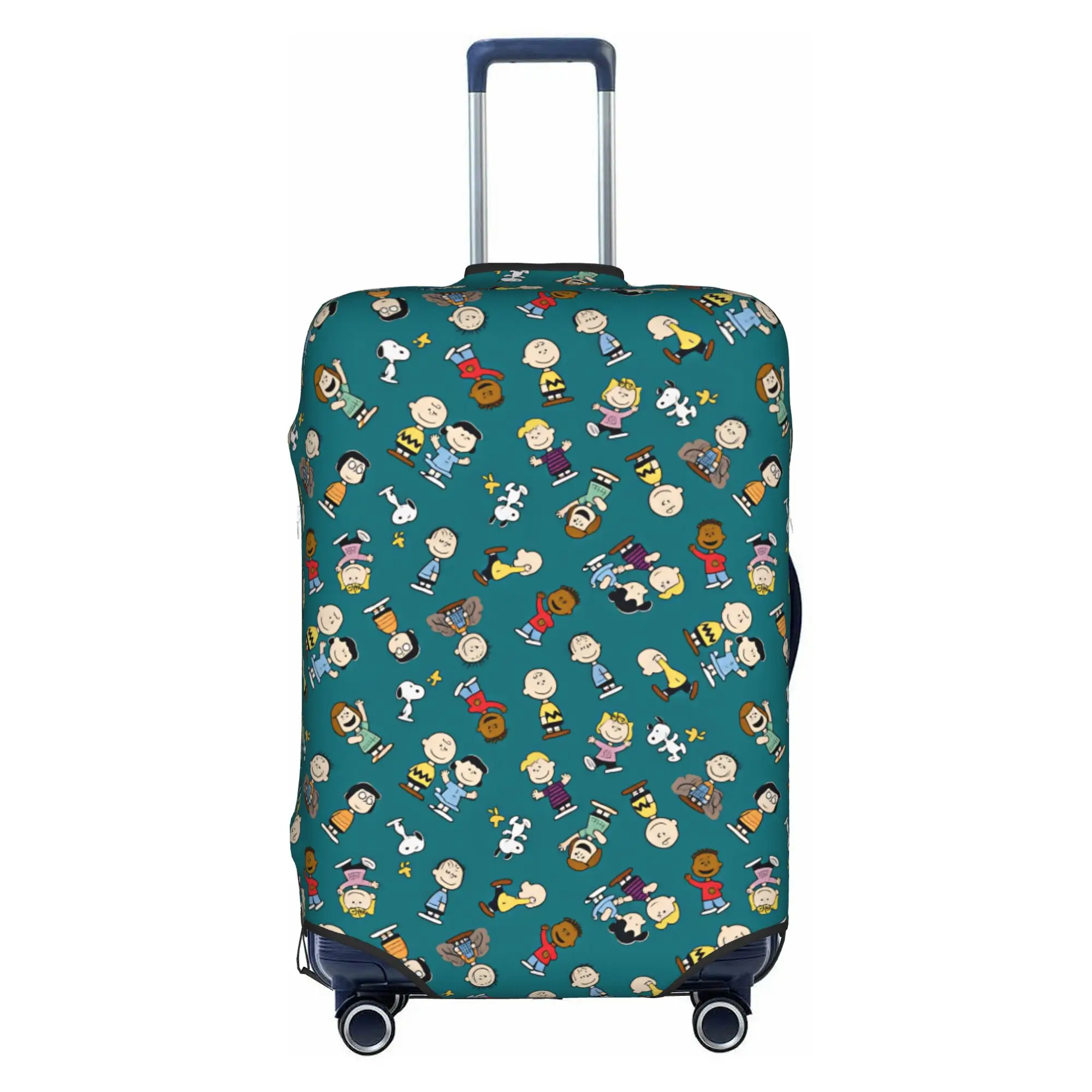 Custom Snoopy Woodstock Charlie Brown  Travel Luggage Cover Washable Lucy van Pelt Suitcase Cover Protector Fit 18-32 Inch