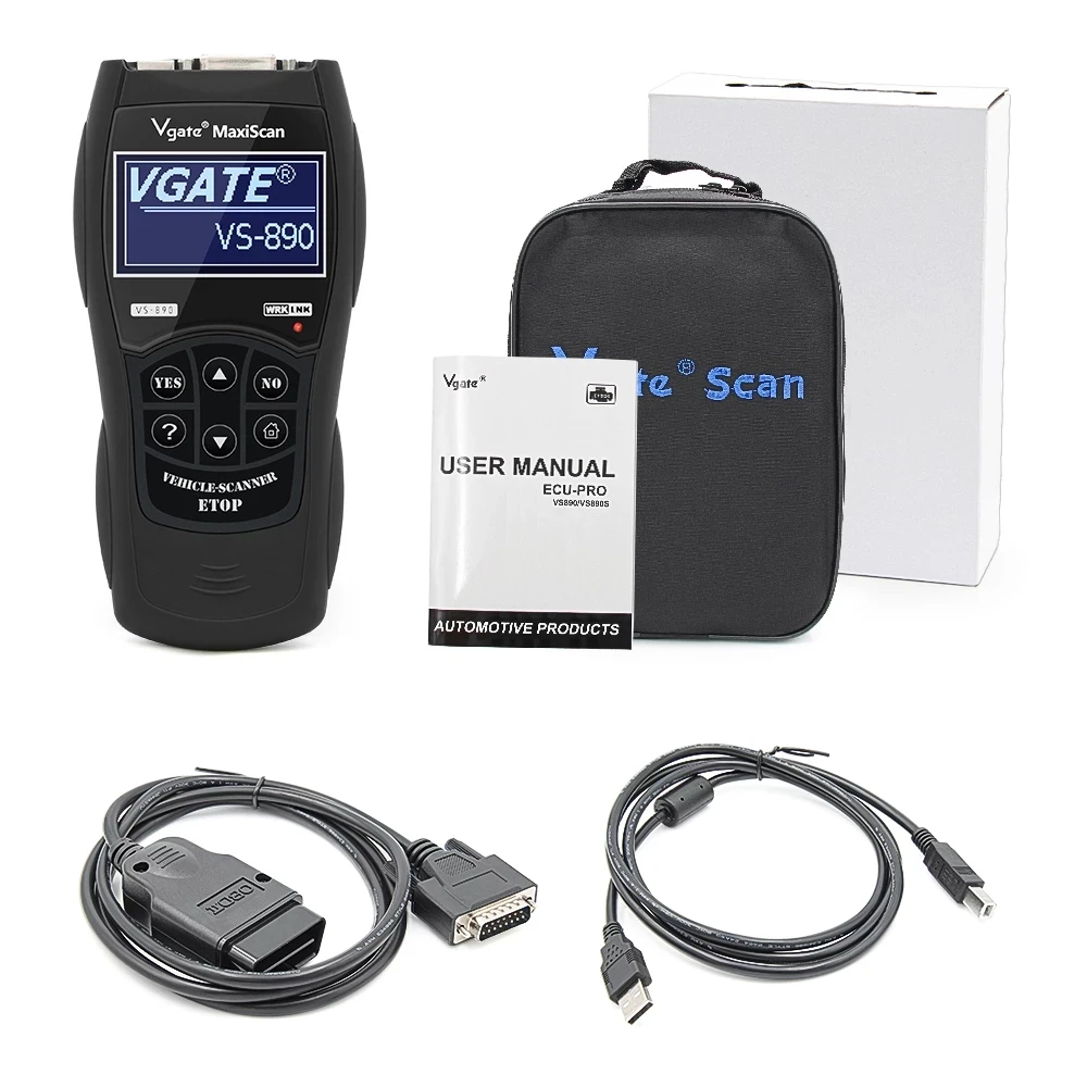 الماسح الضوئي للمركبة Maxiscan Vgate VS890 Obd2 الماسح الضوئي التشخيصي VS-890 Vgate أداة المسح الضوئي CAN-BUS قارئ رمز السيارة متعدد اللغات #6
