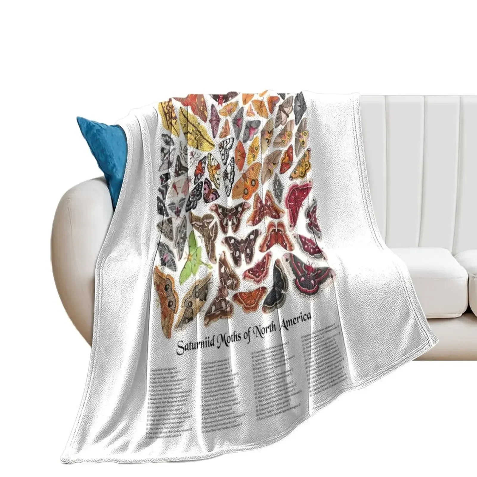 

Saturniid Moths of North America Throw Blanket Luxury Thicken Summer Beddings Softest Blankets