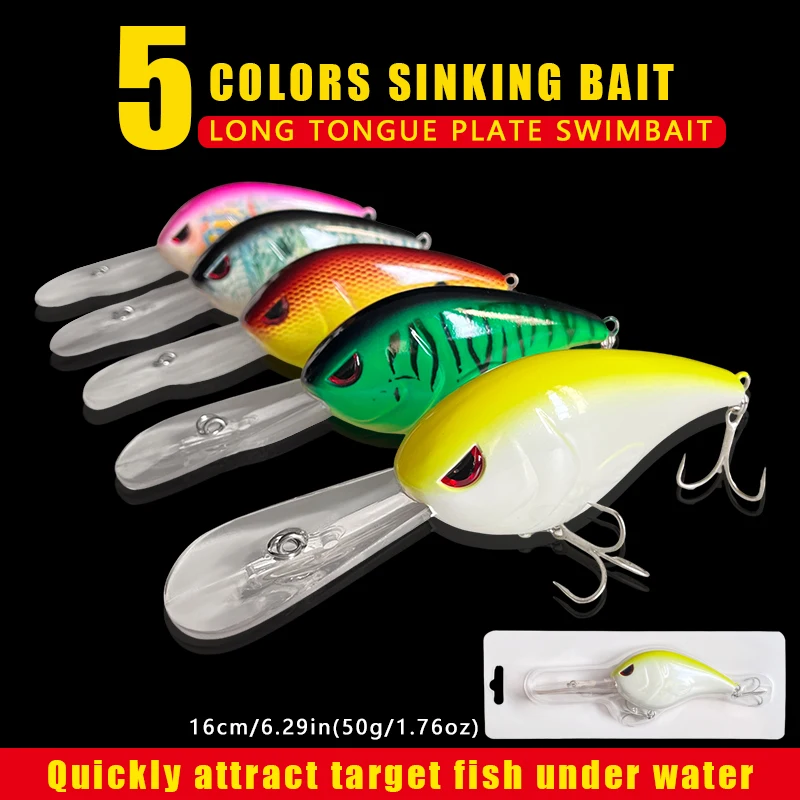 

Winter Lures Crankbait Wobbler Sinking Fishing Lure 54mm/50g Two Liple Hoops Level Vib Lure for Bass Pike Hard Bait Pesca Isca