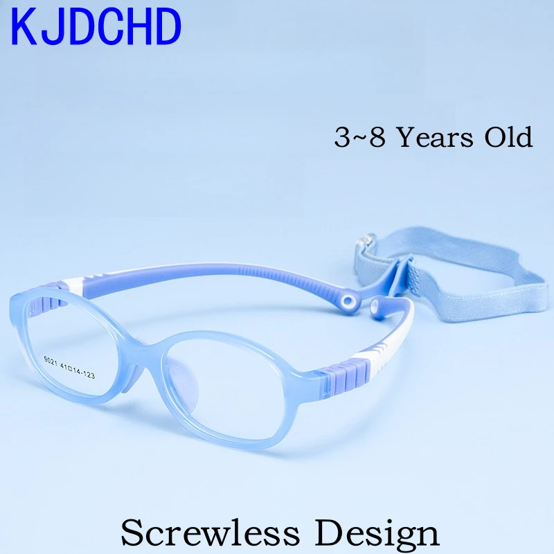 KJDCHD Ultra Light Fashion TR90 Children's Eyewear Small Soft Silicone Optical Prescription Eyeglasses Frame Boy and Girl 9021ET